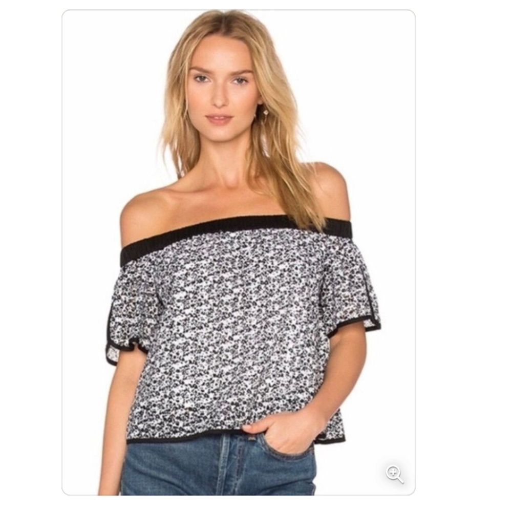 Rag & Bone off the shoulder crop top size M Lace